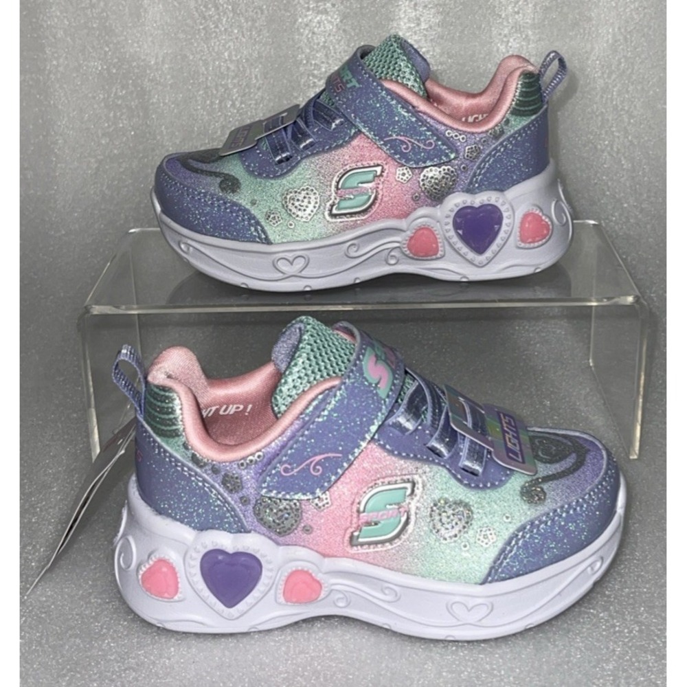 S Sport By Skechers Lucia Sneakers Light Up Stretch Laces Toddler Girls Size 5 - Picture 4 of 17